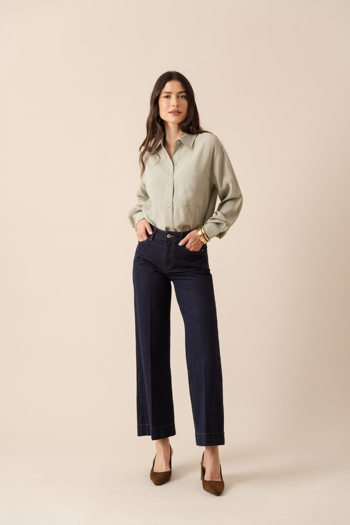 Jean wide Vienna femme en 99% coton, 1% élasthanne